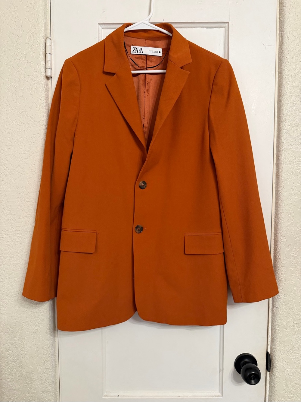 Zara Men's Orange Two-Button Single-Breasted Blazer